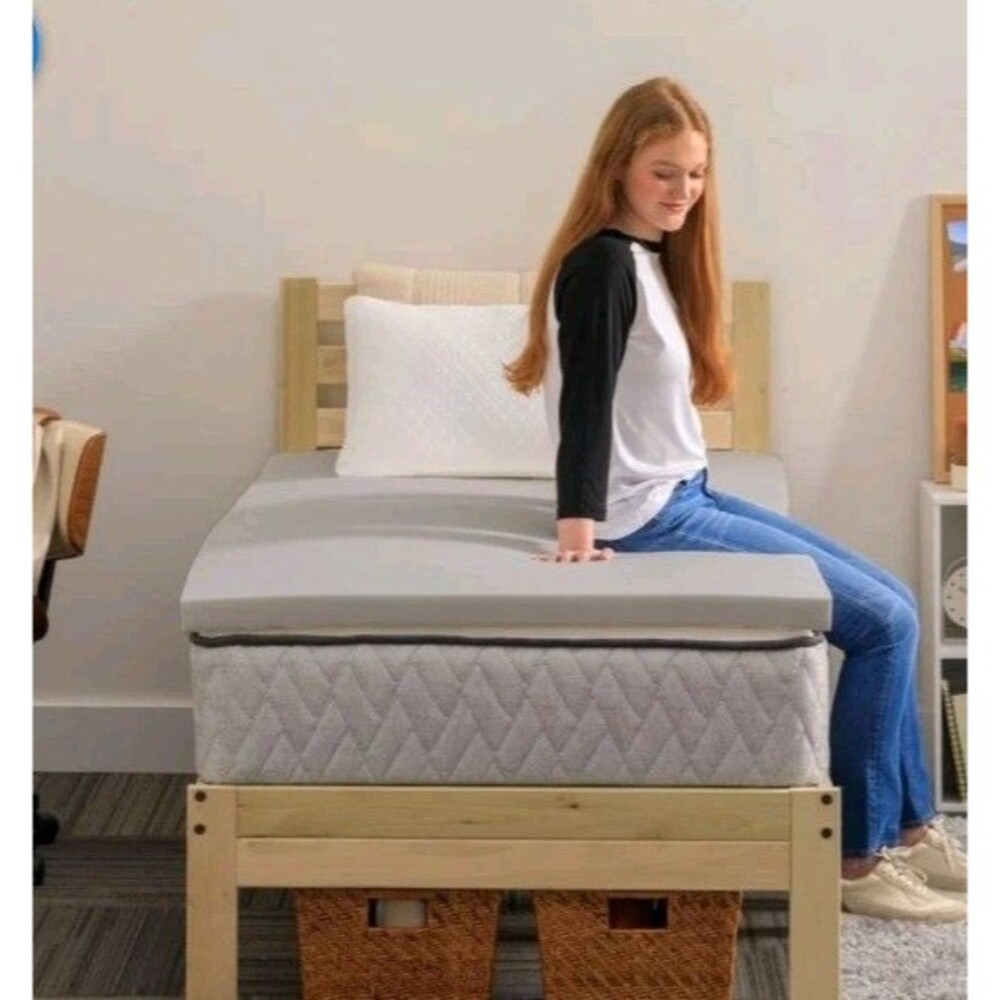 Sealy Twin XL Charcoal Infused Memory Foam Dorm Sleep Bundle, 3-Piece Set New - Picture 4 of 4
